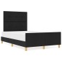 Estructura de cama con cabecera Negro 120 x 190 cm tela