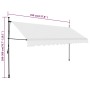Manual retractable awning with cream LED 350 cm by vidaXL, Awnings - Ref: Foro24-145874, Price: 84,36 €, Discount: %