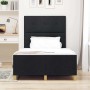 Estructura de cama con cabecera Negro 120 x 190 cm tela