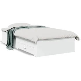 Weißes Holzwerkstoffbett mit Schubladen 90x190 cm von , Betten und Lattenroste - Ref: Foro24-3280433, Preis: 123,34 €, Rabatt: %