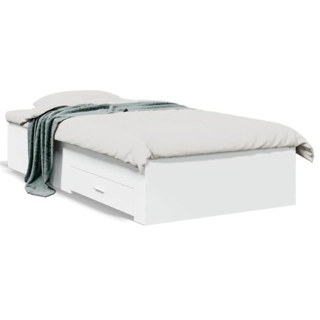 Weißes Holzwerkstoffbett mit Schubladen 90x190 cm von , Betten und Lattenroste - Ref: Foro24-3280433, Preis: 116,43 €, Rabatt: %
