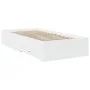 White engineered wood bed with drawers 90x190 cm by , Beds and slatted bases - Ref: Foro24-3280433, Price: 123,34 €, Discount: %