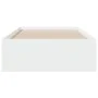 White engineered wood bed with drawers 90x190 cm by , Beds and slatted bases - Ref: Foro24-3280433, Price: 123,34 €, Discount: %