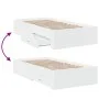 White engineered wood bed with drawers 90x190 cm by , Beds and slatted bases - Ref: Foro24-3280433, Price: 123,34 €, Discount: %