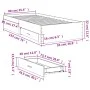 White engineered wood bed with drawers 90x190 cm by , Beds and slatted bases - Ref: Foro24-3280433, Price: 123,34 €, Discount: %