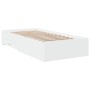 Weißes Holzwerkstoffbett mit Schubladen 100x200 cm von , Betten und Lattenroste - Ref: Foro24-3280419, Preis: 117,59 €, Rabat...