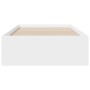 White engineered wood bed with drawers 100x200 cm by , Beds and slatted bases - Ref: Foro24-3280419, Price: 117,59 €, Discoun...
