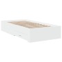 White engineered wood bed with drawers 100x200 cm by , Beds and slatted bases - Ref: Foro24-3280419, Price: 117,59 €, Discoun...