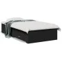Black engineered wood bed with drawers 90x200 cm by , Beds and slatted bases - Ref: Foro24-3280427, Price: 107,16 €, Discount: %