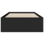 Black engineered wood bed with drawers 90x200 cm by , Beds and slatted bases - Ref: Foro24-3280427, Price: 107,16 €, Discount: %