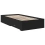 Black engineered wood bed with drawers 90x200 cm by , Beds and slatted bases - Ref: Foro24-3280427, Price: 107,16 €, Discount: %