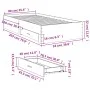 Black engineered wood bed with drawers 90x200 cm by , Beds and slatted bases - Ref: Foro24-3280427, Price: 107,16 €, Discount: %
