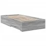 Sonoma gray engineered wood bed with drawers 90x190 cm by , Beds and slatted bases - Ref: Foro24-3280438, Price: 111,71 €, Di...