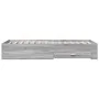 Sonoma gray engineered wood bed with drawers 90x190 cm by , Beds and slatted bases - Ref: Foro24-3280438, Price: 111,71 €, Di...