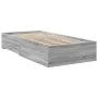 Sonoma gray engineered wood bed with drawers 90x190 cm by , Beds and slatted bases - Ref: Foro24-3280438, Price: 111,71 €, Di...