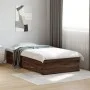 Cama con cajones madera de ingeniería marrón roble 100x200 cm de , Camas y somieres - Ref: Foro24-3280425, Precio: 114,97 €, ...