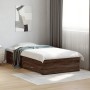 Eichenbraunes Holzwerkstoffbett mit Schubladen 100x200 cm von , Betten und Lattenroste - Ref: Foro24-3280425, Preis: 116,39 €...