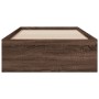 Eichenbraunes Holzwerkstoffbett mit Schubladen 100x200 cm von , Betten und Lattenroste - Ref: Foro24-3280425, Preis: 116,39 €...