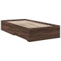 Eichenbraunes Holzwerkstoffbett mit Schubladen 100x200 cm von , Betten und Lattenroste - Ref: Foro24-3280425, Preis: 116,39 €...