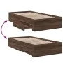 Cama con cajones madera de ingeniería marrón roble 100x200 cm de , Camas y somieres - Ref: Foro24-3280425, Precio: 114,97 €, ...