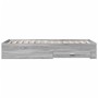 Sonoma-graues Holzwerkstoffbett mit Schubladen 90 x 200 cm von , Betten und Lattenroste - Ref: Foro24-3280431, Preis: 117,79 ...