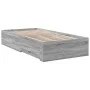 Sonoma-graues Holzwerkstoffbett mit Schubladen 90 x 200 cm von , Betten und Lattenroste - Ref: Foro24-3280431, Preis: 113,16 ...