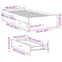 Sonoma gray engineered wood bed with drawers 90x200 cm by , Beds and slatted bases - Ref: Foro24-3280431, Price: 113,17 €, Di...