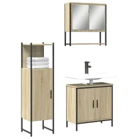 3-teiliges Badmöbelset aus Sonoma-Eichensperrholz von , Badezimmermöbel - Ref: Foro24-3214701, Preis: 181,54 €, Rabatt: %