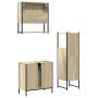 Set de muebles de baño 3 pzas madera contrachapada roble Sonoma