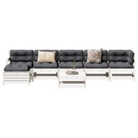Gartenmöbel-Set 7-teilig aus massivem weißem Kiefernholz von , Gartensets - Ref: Foro24-3250617, Preis: 435,45 €, Rabatt: %