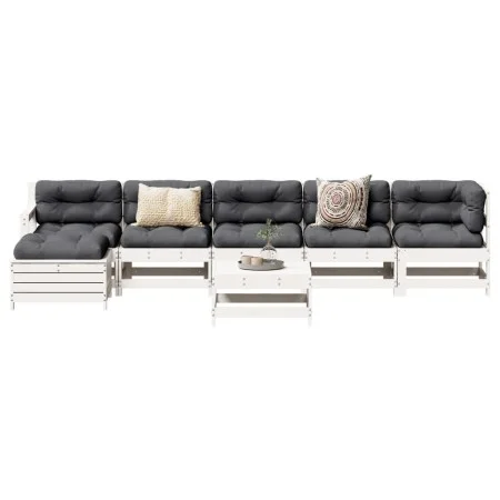 Gartenmöbel-Set 7-teilig aus massivem weißem Kiefernholz von , Gartensets - Ref: Foro24-3250617, Preis: 429,79 €, Rabatt: %