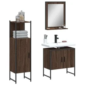 Badezimmermöbel-Set, 3-teilig, braunes Eichensperrholz von , Badezimmermöbel - Ref: Foro24-3214348, Preis: 138,74 €, Rabatt: %