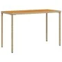 Garden table beige PE rattan wooden surface 115x54x74 cm by , Garden tables - Ref: Foro24-365078, Price: 87,27 €, Discount: %