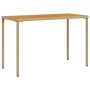 Gartentisch beige PE-Rattan-Holzoberfläche 115x54x74 cm von , Gartentische - Ref: Foro24-365078, Preis: 76,39 €, Rabatt: %