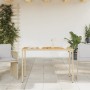 Gartentisch beige PE-Rattan-Holzoberfläche 115x54x74 cm von , Gartentische - Ref: Foro24-365078, Preis: 76,39 €, Rabatt: %