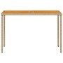 Gartentisch beige PE-Rattan-Holzoberfläche 115x54x74 cm von , Gartentische - Ref: Foro24-365078, Preis: 76,39 €, Rabatt: %
