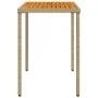Garden table beige PE rattan wooden surface 115x54x74 cm by , Garden tables - Ref: Foro24-365078, Price: 87,27 €, Discount: %