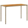 Gartentisch beige PE-Rattan-Holzoberfläche 115x54x74 cm von , Gartentische - Ref: Foro24-365078, Preis: 76,39 €, Rabatt: %