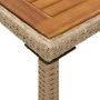 Garden table beige PE rattan wooden surface 115x54x74 cm by , Garden tables - Ref: Foro24-365078, Price: 87,27 €, Discount: %