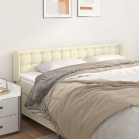 Cabecero de cuero sintético color crema 203x16x78/88 cm
