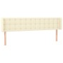 Cabecero de cuero sintético color crema 203x16x78/88 cm