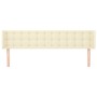 Cabecero de cuero sintético color crema 203x16x78/88 cm