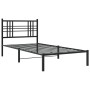 Estructura de cama con cabecero metal negro 90x200 cm de , Camas y somieres - Ref: Foro24-376317, Precio: 86,47 €, Descuento: %