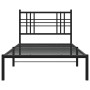 Estructura de cama con cabecero metal negro 90x200 cm de , Camas y somieres - Ref: Foro24-376317, Precio: 86,47 €, Descuento: %
