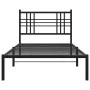 Estructura de cama con cabecero metal negro 90x200 cm de , Camas y somieres - Ref: Foro24-376317, Precio: 84,85 €, Descuento: %