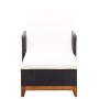 Tumbona de ratán sintético y madera maciza de acacia negro de vidaXL, Tumbonas - Ref: Foro24-46012, Precio: 180,36 €, Descuen...