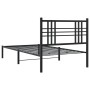 Estructura de cama con cabecero metal negro 90x200 cm de , Camas y somieres - Ref: Foro24-376317, Precio: 86,47 €, Descuento: %