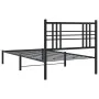 Estructura de cama con cabecero metal negro 90x200 cm de , Camas y somieres - Ref: Foro24-376317, Precio: 84,85 €, Descuento: %