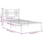 Estructura de cama con cabecero metal negro 90x200 cm de , Camas y somieres - Ref: Foro24-376317, Precio: 84,85 €, Descuento: %