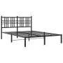 Estructura de cama con cabecero metal negro 120x200 cm de , Camas y somieres - Ref: Foro24-376322, Precio: 105,71 €, Descuent...